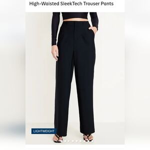 Old Navy High-Waisted Black SleekTech Trousers Large Petite